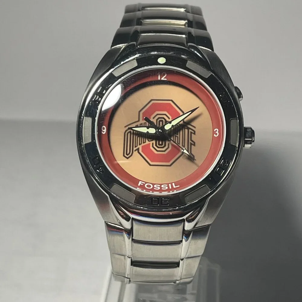 Ohio State Buckeyes NCAA Stainless-Steel Kaleido Watch by Fossil NEW
